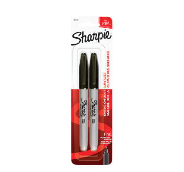 Sharpie Permanent Marker Fine Tip 2pk