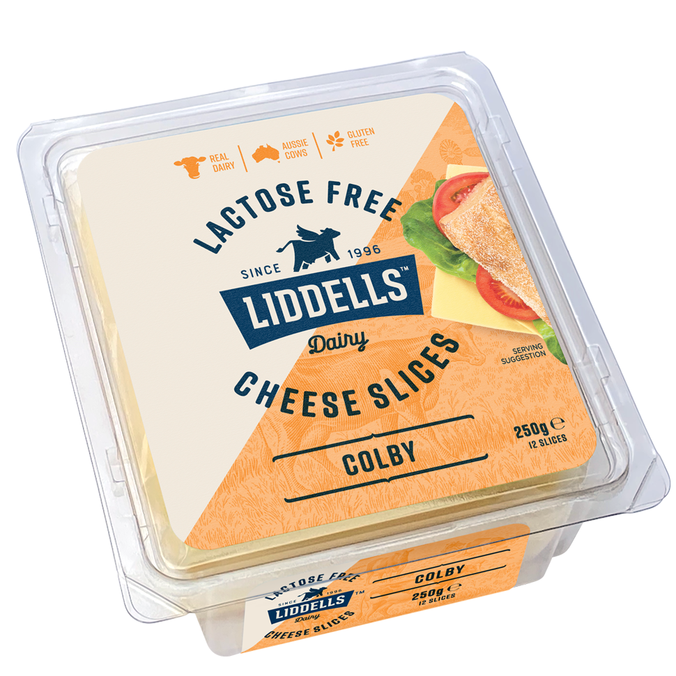 Liddells Lactose Free Cheese Slices Colby 250g