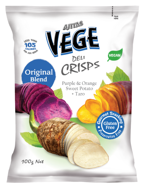 Vege Deli Crisps Original Blend Purple & Orange Sweet Potato + Taro 100g