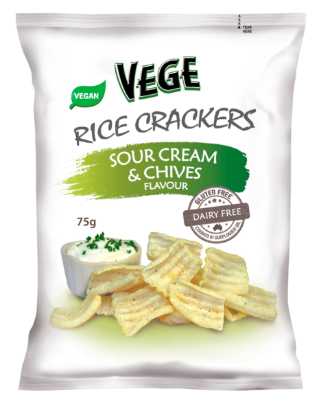 Vege Rice Crackers Sour Cream & Chives 75g