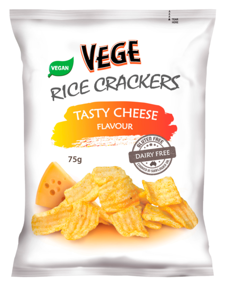 Vege Rice Crackers Tasty Cheese 75g