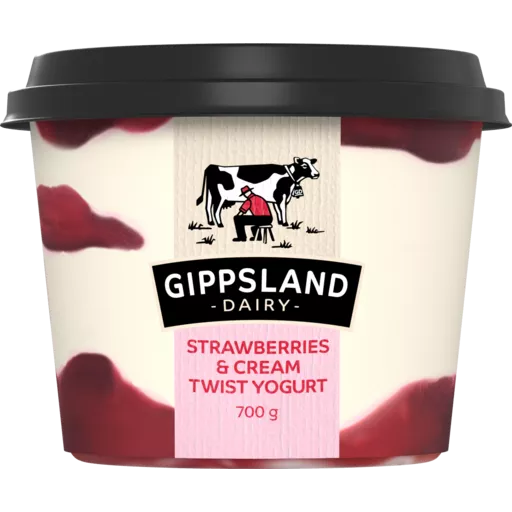 Gippsland Yoghurt Strawberries & Cream 700g