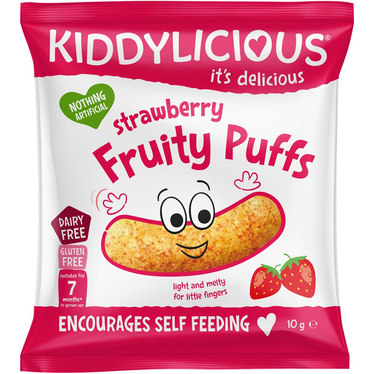 Kiddylicious Strawberry Fruity Puffs 10g