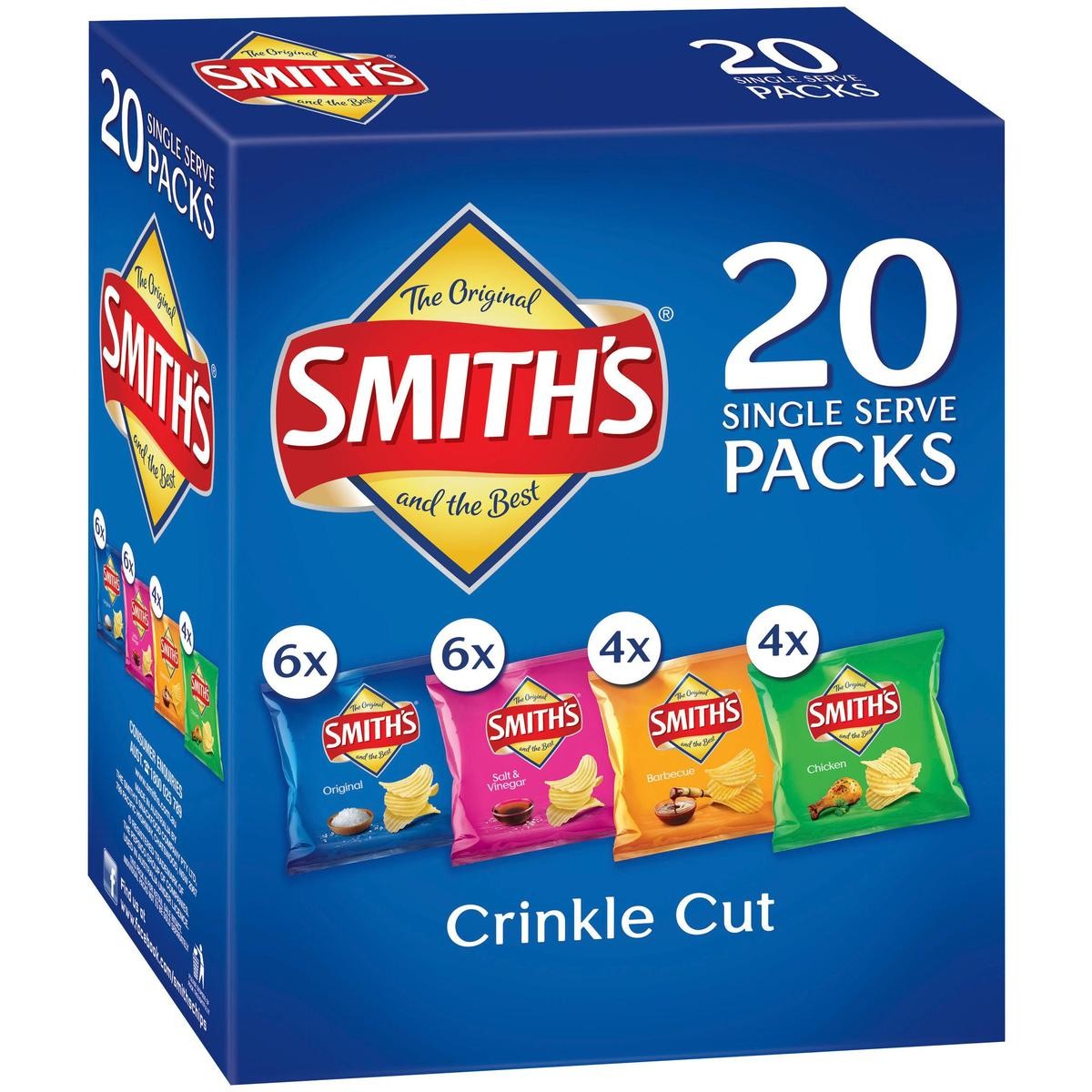 Smiths Chips Crinkle Cut Variety Mix 20pk 380g