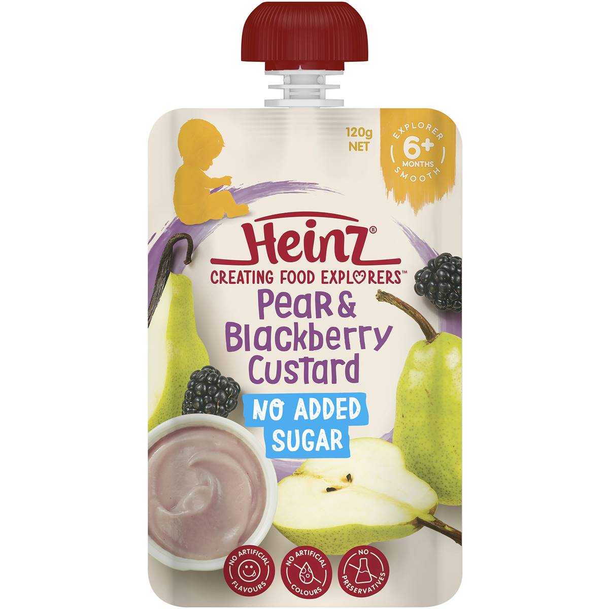 Heinz Pear & Blackberry Custard 120g