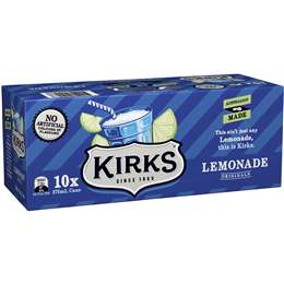 Kirks Lemonade Cans 10pk 375ml