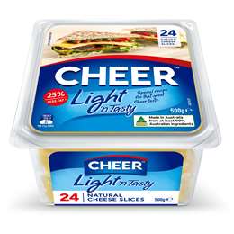 Cheer Cheese Slices Tasty Light 24pk 500g