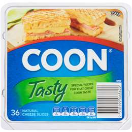 Coon Cheese Slices Tasty 36pk 750g