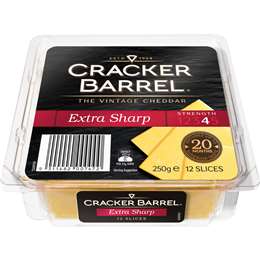 Cracker Barrel Cheese Slices Extra Sharp 250g