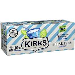 Kirks Lemonade Sugar Free Cans 375ml 10pk