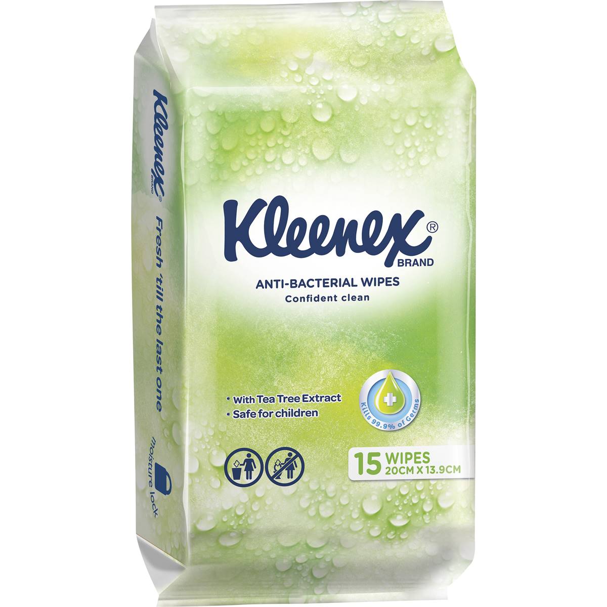 Kleenex Anti Bacterial Wipes 15pk