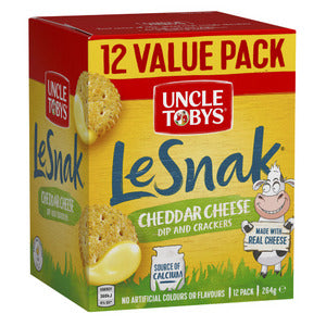 Uncle Tobys Le Snak Cheddar Cheese 12pk