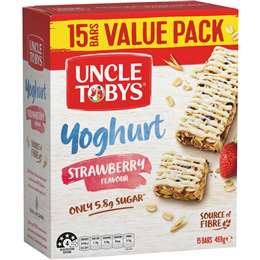 Uncle Tobys Muesli Bar Yoghurt Strawberry 6pk 185g