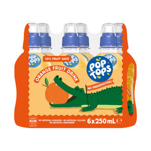 Pop Tops Drink Orange 250ml 6pk