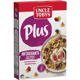 Uncle Tobys Plus Cereal Antioxidant Cranberries & Blueberries675g