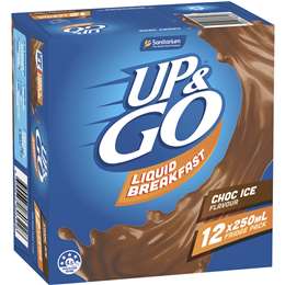 Sanitarium Up & Go Choc Ice No added sugar 250ml 12pk