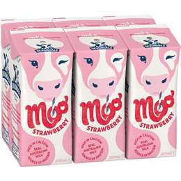 Devondale Moo Strawberry Milk 200ml 6pk