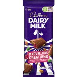 Cadbury Chocolate Block Marvellous Creations Jelly Popping Candy 190g