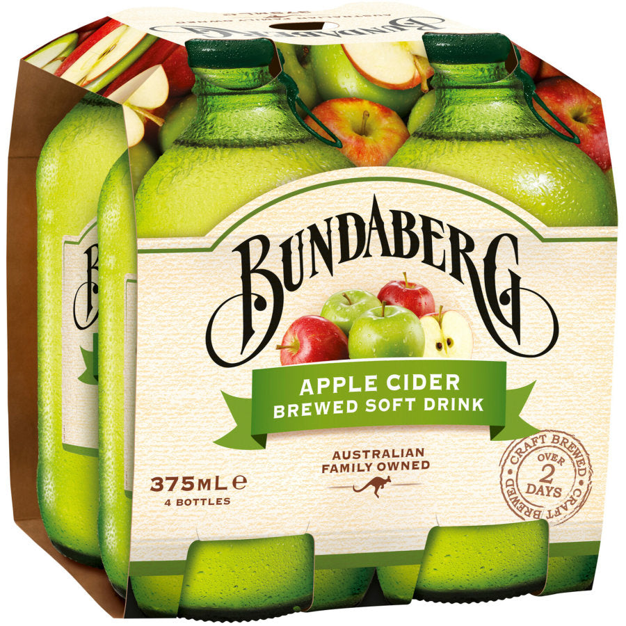 Bundaberg Bottles Apple Cider  375ml 4pk