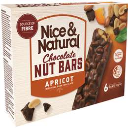 Nice & Natural Nut Bar Chocolate Apricot 6pk