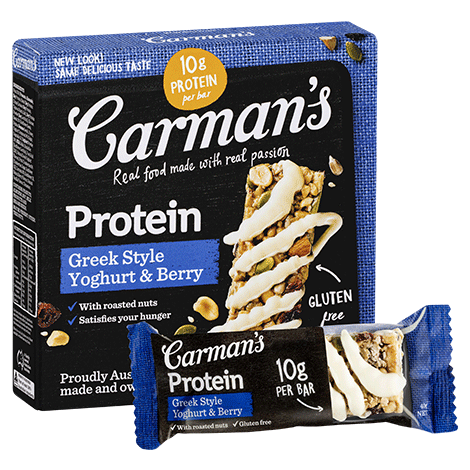 Carmans Greek Yoghurt & Berry Protein Bars 5pk Gluten Free 200g