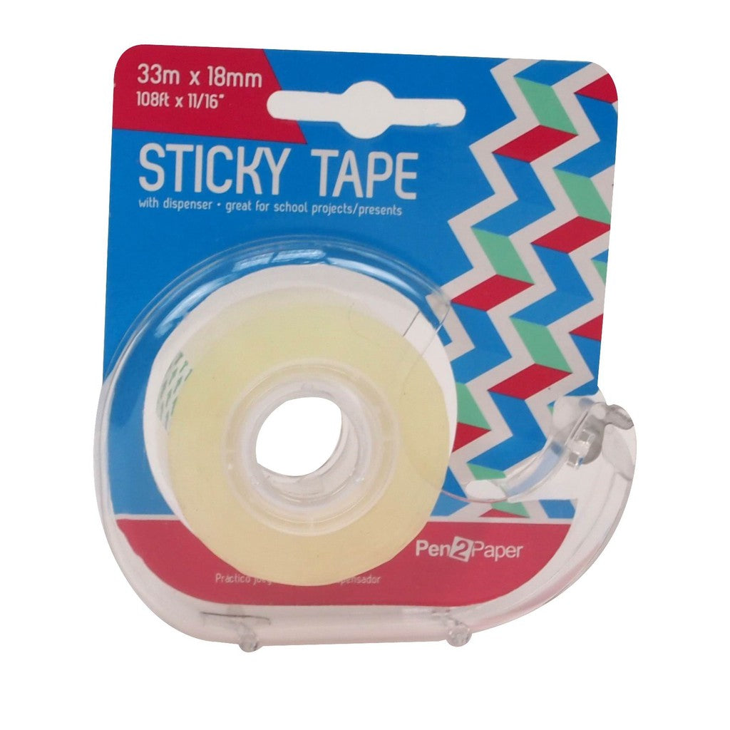 Pen 2 Paper Sticky Tape with Dispenser 33m