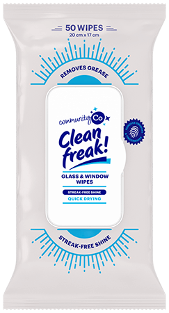 Community Co Clean Freak Glass & Window Wipes 50pk