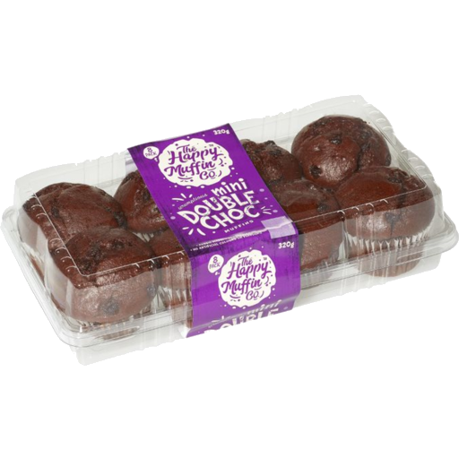 The Happy Muffin Co Mini Double Choc Muffins 40g 8pk