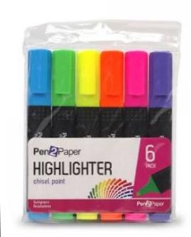 Pen 2 Paper Highlighter 6pk