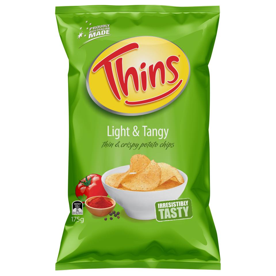 Thins Chips Light & Tangy 175g