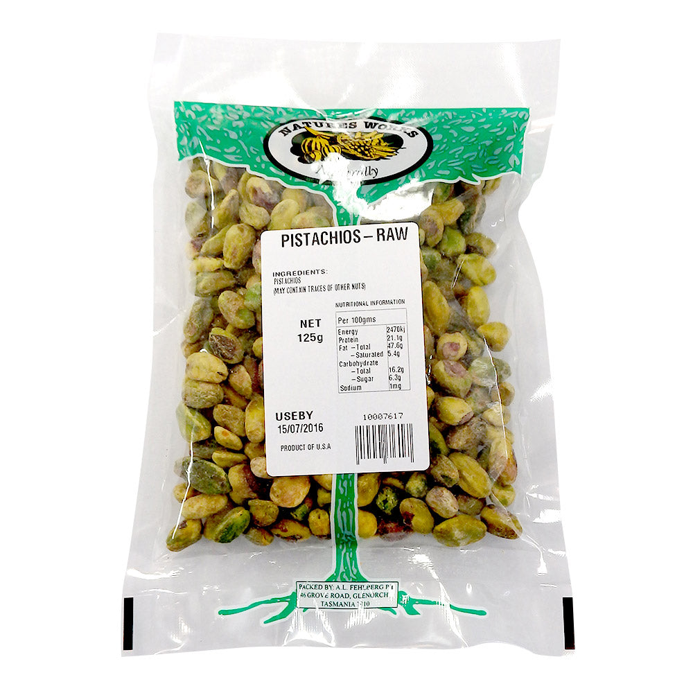 Natures Works Pistachios Raw 125g