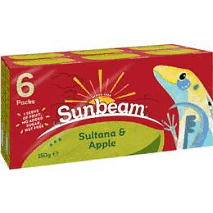 Sunbeam Apple & Sultanas 25g 6pk