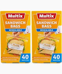 Multix Sandwich Bag Resealable 40pk