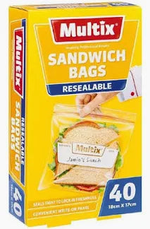 Multix Sandwich Bag Resealable 40pk