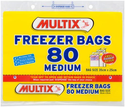 Multix Freezer Bags Tear Off Medium 80pk